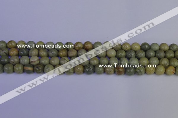 CSL202 15.5 inches 8mm round silver leaf jasper beads wholesale