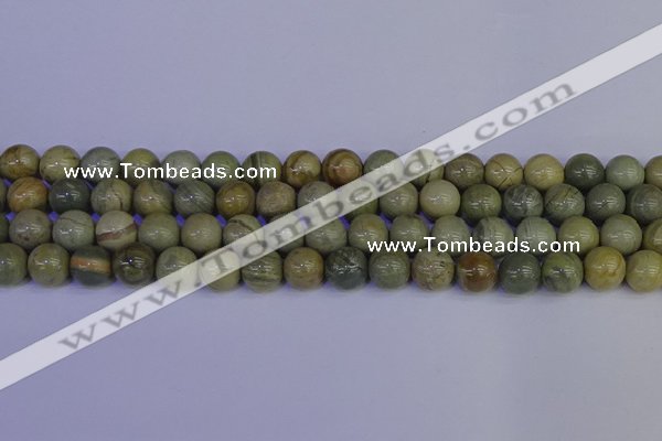 CSL203 15.5 inches 10mm round silver leaf jasper beads wholesale