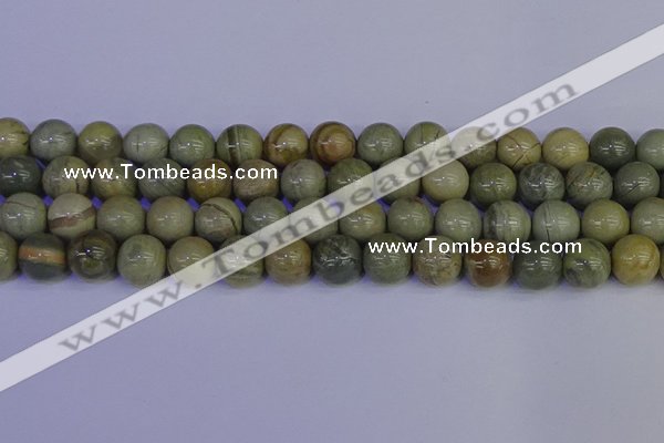 CSL205 15.5 inches 14mm round silver leaf jasper beads wholesale