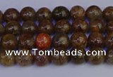 CSL220 15.5 inches 4mm round gold leaf jasper beads wholesale