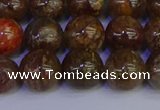 CSL224 15.5 inches 12mm round gold leaf jasper beads wholesale