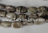 CSL40 15.5 inches 8*12mm oval silver leaf jasper beads wholesale