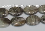 CSL43 15.5 inches 13*18mm oval silver leaf jasper beads wholesale