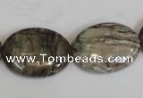 CSL45 15.5 inches 18*25mm oval silver leaf jasper beads wholesale