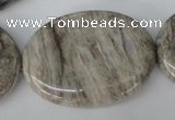 CSL48 15.5 inches 30*40mm oval silver leaf jasper beads wholesale