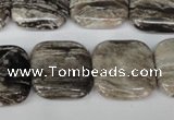 CSL55 15.5 inches 20*20mm square silver leaf jasper beads wholesale