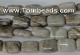 CSL65 15.5 inches 8*12mm rectangle silver leaf jasper beads wholesale