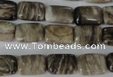 CSL66 15.5 inches 10*14mm rectangle silver leaf jasper beads wholesale