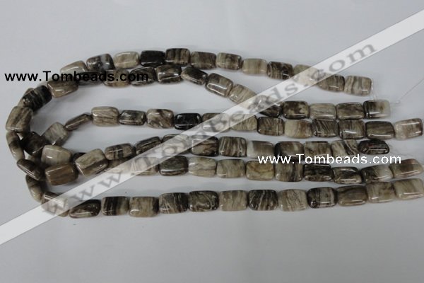 CSL66 15.5 inches 10*14mm rectangle silver leaf jasper beads wholesale