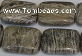 CSL70 15.5 inches 18*25mm rectangle silver leaf jasper beads wholesale