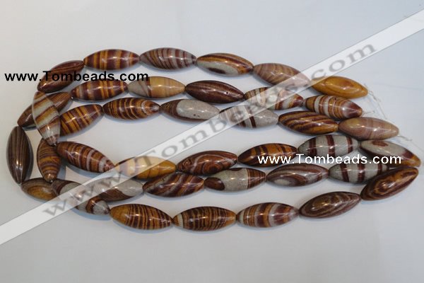 CSL80 15.5 inches 12*30mm rice silver leaf jasper beads wholesale