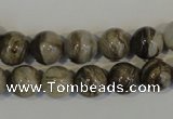 CSL92 15.5 inches 10mm round silver leaf jasper beads wholesale