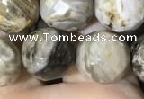 CSL95 15.5 inches 12mm faceted round sliver leaf jasper beads