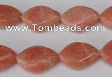 CSM25 15.5 inches 13*18mm twisted teardrop salmon stone beads wholesale