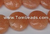 CSM30 15.5 inches 20mm flat round salmon stone beads wholesale