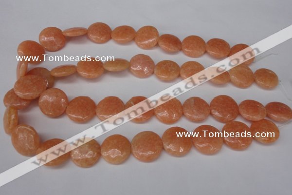CSM30 15.5 inches 20mm flat round salmon stone beads wholesale