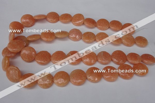 CSM30 15.5 inches 20mm flat round salmon stone beads wholesale