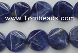 CSO03 15.5 inches 15mm faceted coin A grade sodalite beads