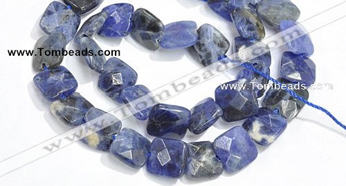 CSO05 15.5 inches A grade 8mm faceted square sodalite beads