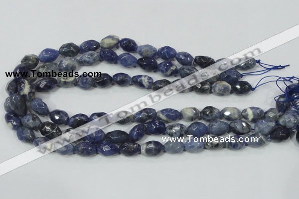 CSO101 15.5 inches 10*14mm faceted nugget sodalite gemstone beads