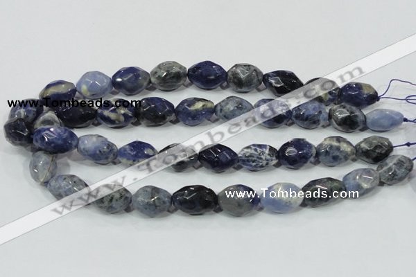 CSO102 15.5 inches 15*20mm faceted nugget sodalite gemstone beads