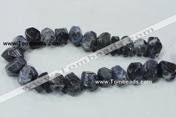 CSO104 15.5 inches 18*25mm faceted nugget sodalite gemstone beads