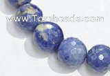 CSO17 6mm faceted round AB grade sodalite beads wholesale