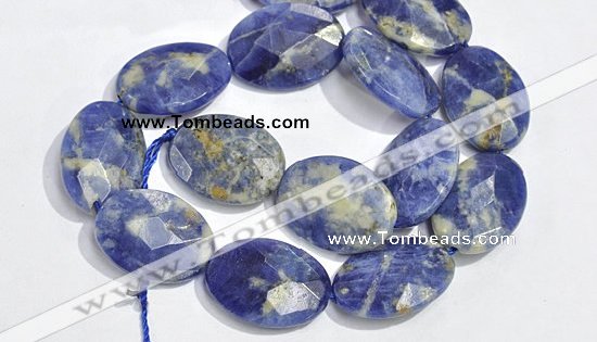 CSO25 15.5 inches A grade 8*12mm faceted oval sodalite beads