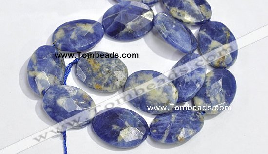 CSO27 15.5 inches faceted oval 13*18mm A grade sodalite beads