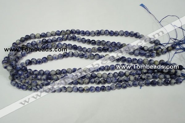 CSO301 15.5 inches 6mm faceted round Brazilian sodalite beads