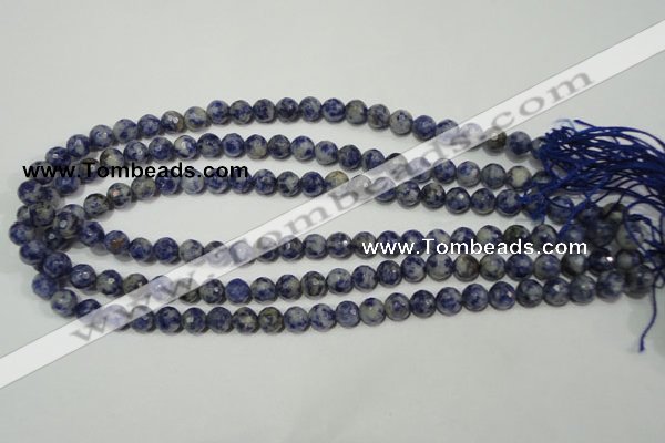 CSO302 15.5 inches 8mm faceted round Brazilian sodalite beads