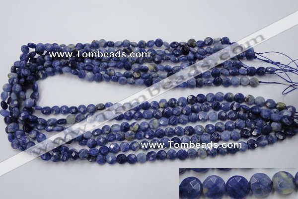 CSO35 15.5 inches 6mm faceted coin sodalite gemstone beads