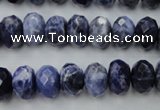 CSO353 15.5 inches 8*12mm faceted rondelle natural sodalite beads