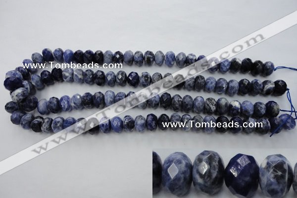 CSO353 15.5 inches 8*12mm faceted rondelle natural sodalite beads