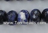 CSO356 15.5 inches 12*16mm faceted rondelle natural sodalite beads