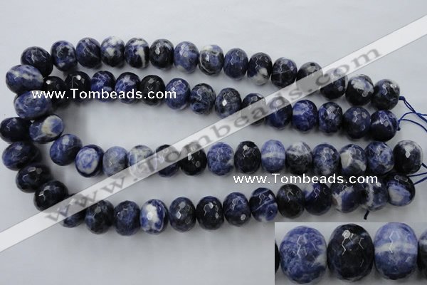 CSO356 15.5 inches 12*16mm faceted rondelle natural sodalite beads