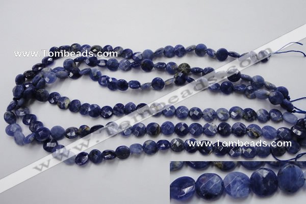 CSO36 15.5 inches 8mm faceted coin sodalite gemstone beads