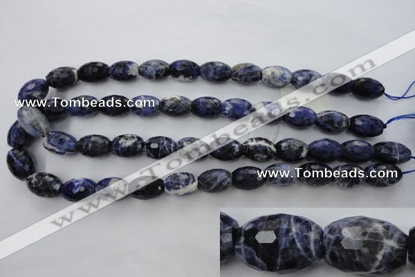 CSO363 15.5 inches 12*16mm faceted rice natural sodalite beads