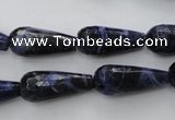 CSO365 15.5 inches 9*20mm faceted teardrop natural sodalite beads