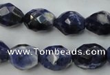 CSO368 15.5 inches 12*16mm faceted nuggets natural sodalite beads