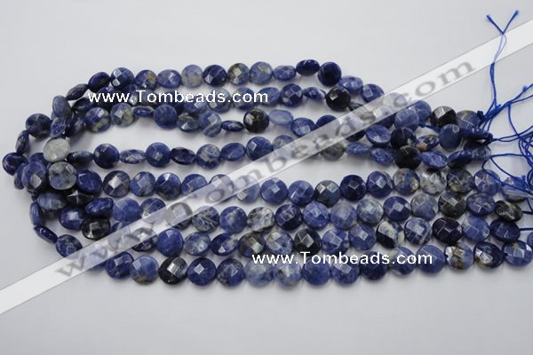 CSO37 15.5 inches 10mm faceted coin sodalite gemstone beads