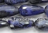 CSO38 15.5 inches 12*24mm faceted teardrop sodalite gemstone beads