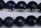 CSO415 15.5 inches 14mm faceted round dyed sodalite gemstone beads