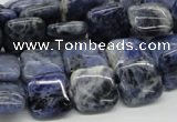 CSO44 15.5 inches 14*14mm square sodalite gemstone beads wholesale