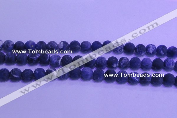 CSO456 15.5 inches 10mm round matte sodalite gemstone beads