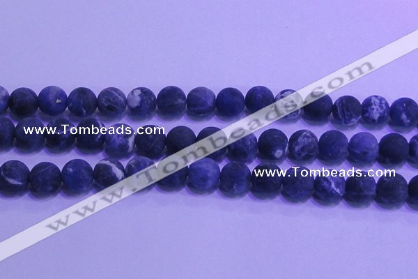 CSO457 15.5 inches 12mm round matte sodalite gemstone beads