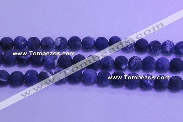 CSO458 15.5 inches 14mm round matte sodalite gemstone beads