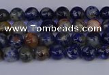 CSO510 15.5 inches 4mm round orange sodalite beads wholesale