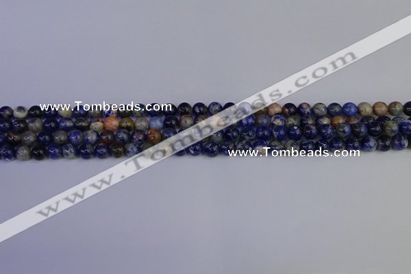 CSO510 15.5 inches 4mm round orange sodalite beads wholesale