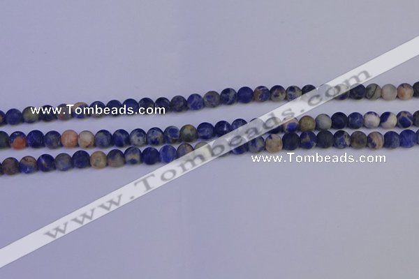 CSO520 15.5 inches 4mm round matte orange sodalite beads wholesale